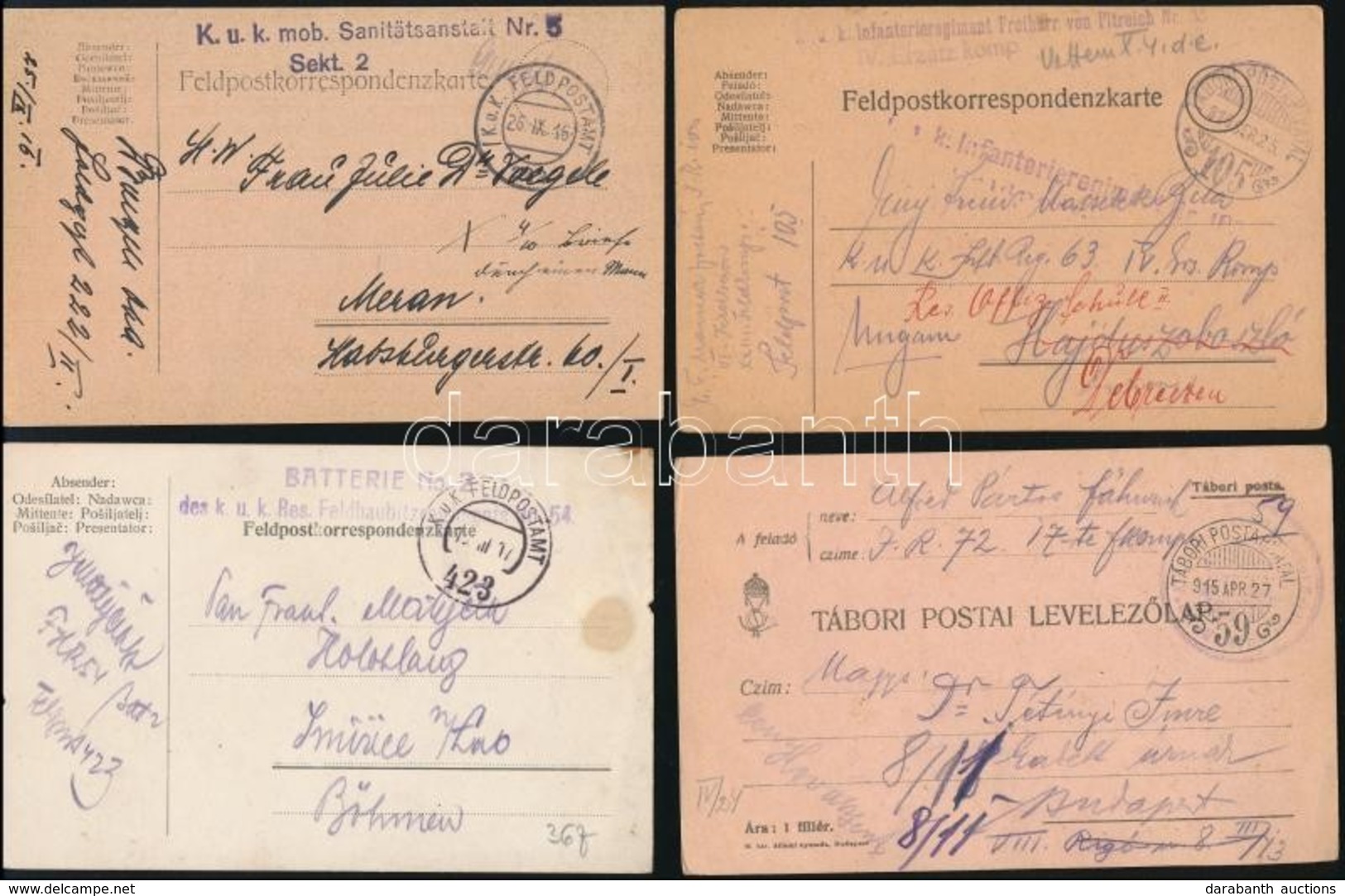 1914-1918 Közel 150 Tábori Posta Lap, Képeslap, Levél / About 150 Field Post Cards, Picture Postcards, Covers - Autres & Non Classés