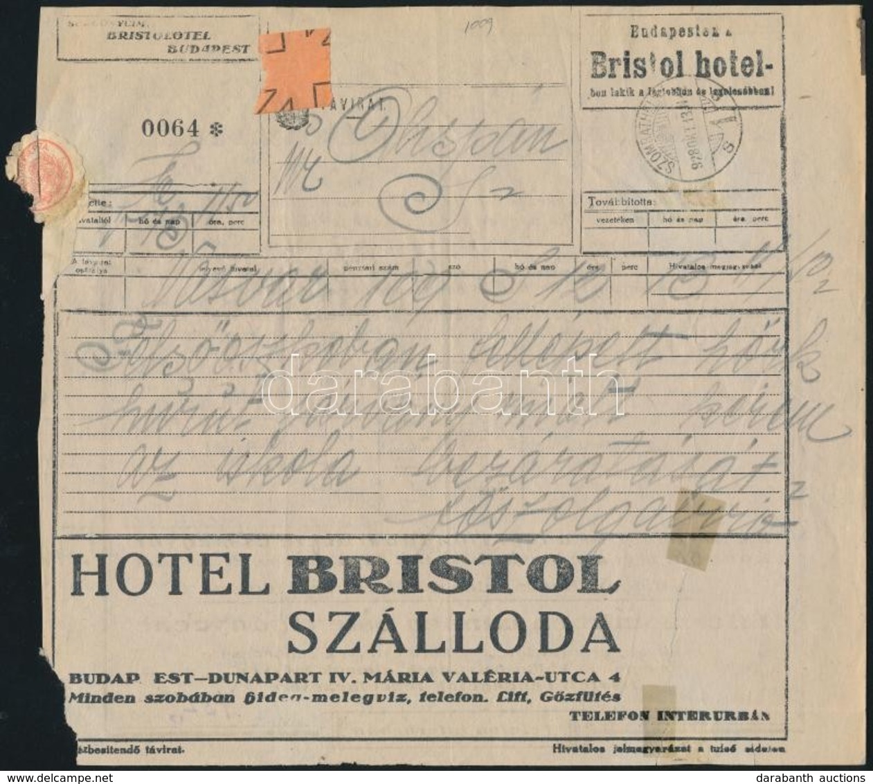 1921-1928 8 Db Távirat Változatos Reklámokkal / 8 Telegramms With Different Advertisements - Other & Unclassified