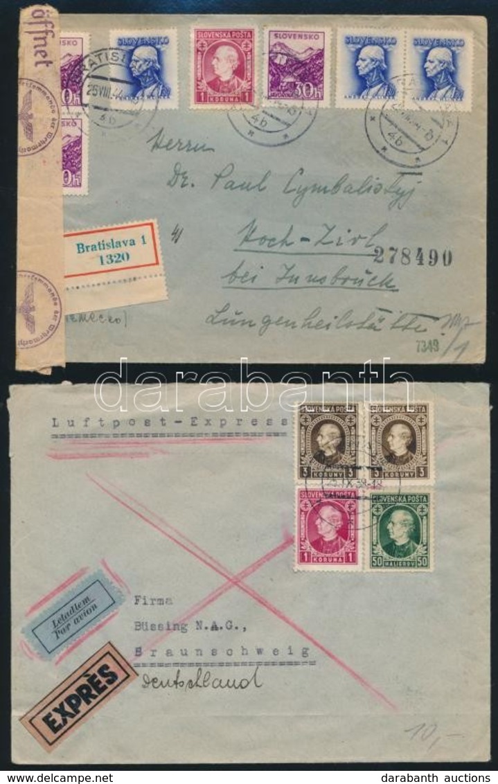 Csehszlovákia 6 és Szlovákia 7  Háború Előtti Küldemény Jobbakkal / Czechoslovakia 6 And Slovakia 7 Pre-war Covers And P - Autres & Non Classés