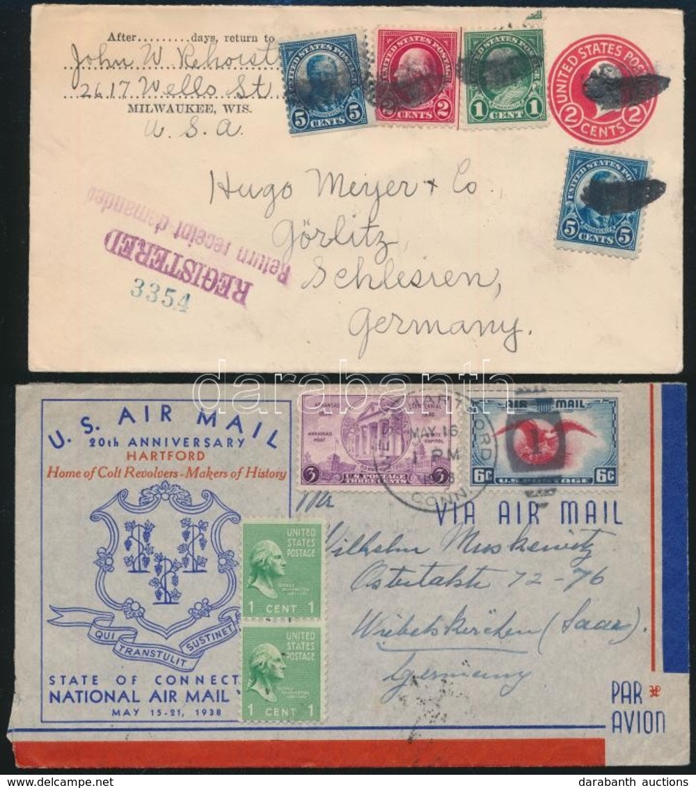 6 Db Régi Tengerentúli Küldemény / 6 Old Overseas Covers, Postcards - Autres & Non Classés