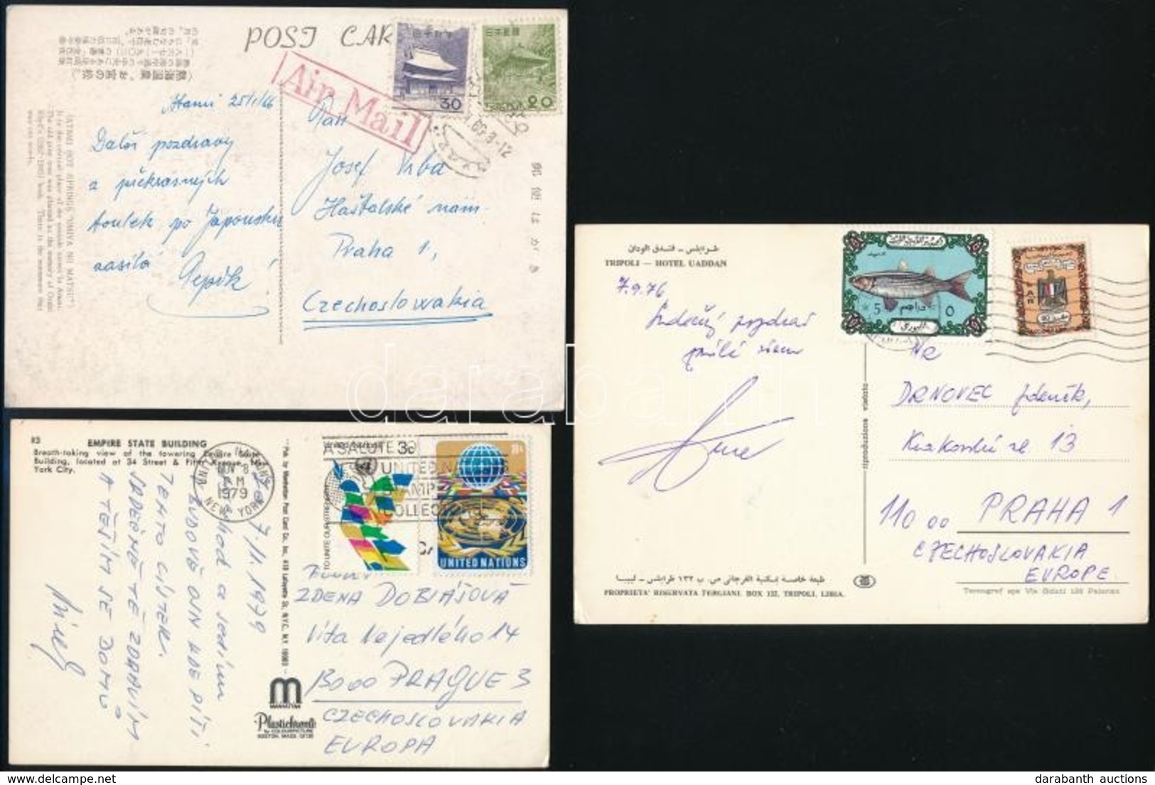 Küldemények, Főleg Képeslapok Az Egész Világból Csehszlovákiába, érdekes Anyag Sok Tengeren Túlival / Postcards And A Fe - Other & Unclassified