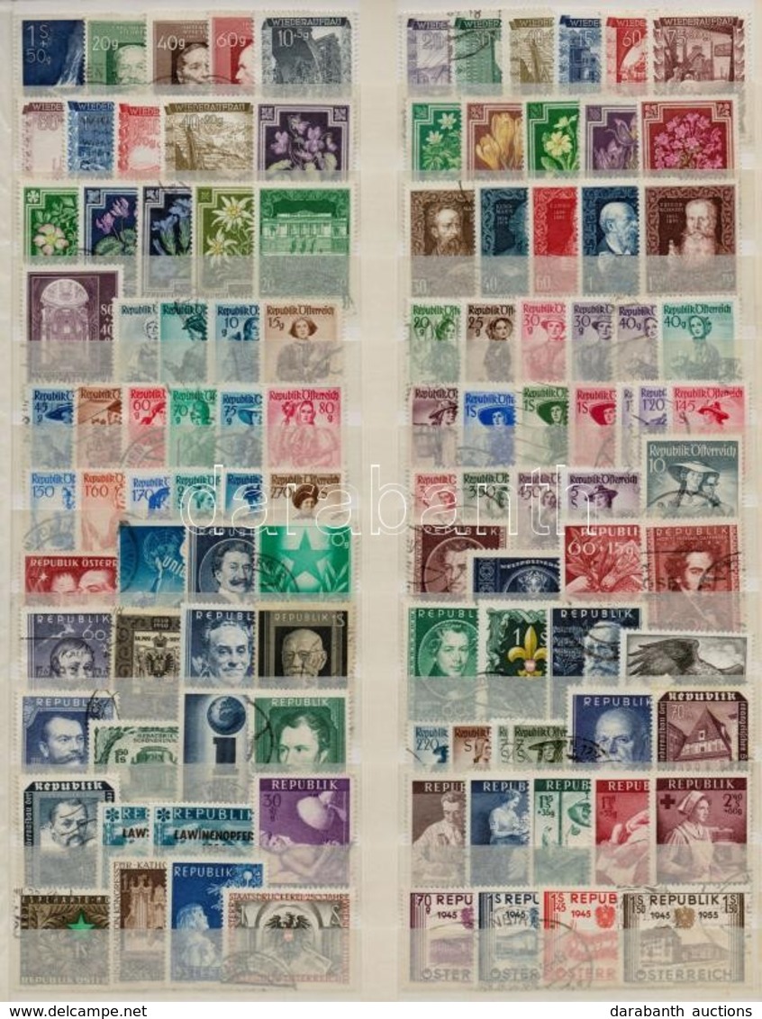 O Ausztria Gyűjtemény 1948-1995  5 Lapos Abria Rugós Berakóban / Austria Collection 1948-1995 In 10 Pages Large Stockboo - Autres & Non Classés