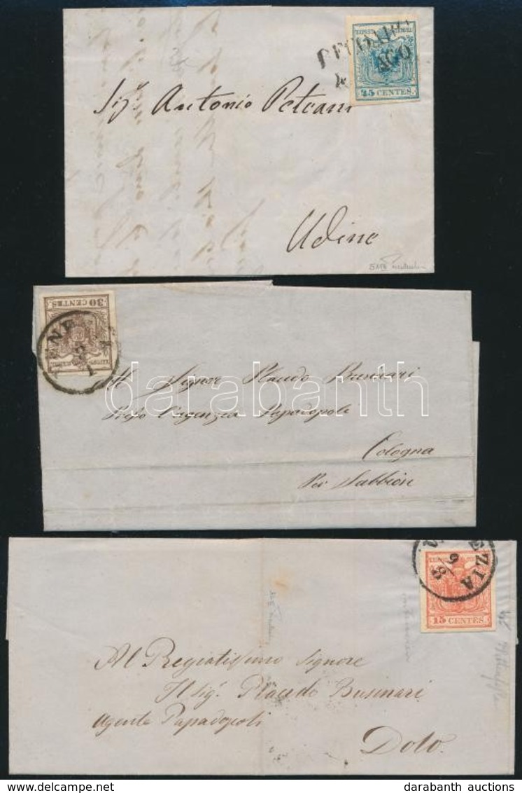 Ausztria Lombard Velence 3 Db Levél / Austria Lombardo Venetia 3 Covers - Autres & Non Classés