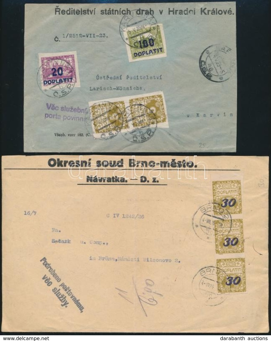 Csehszlovákia 11 Db Háború Előtti Portós Küldemény Jobbakkal / Czechoslovakia 11 Pre-war Covers With Postage Due Stamps - Other & Unclassified