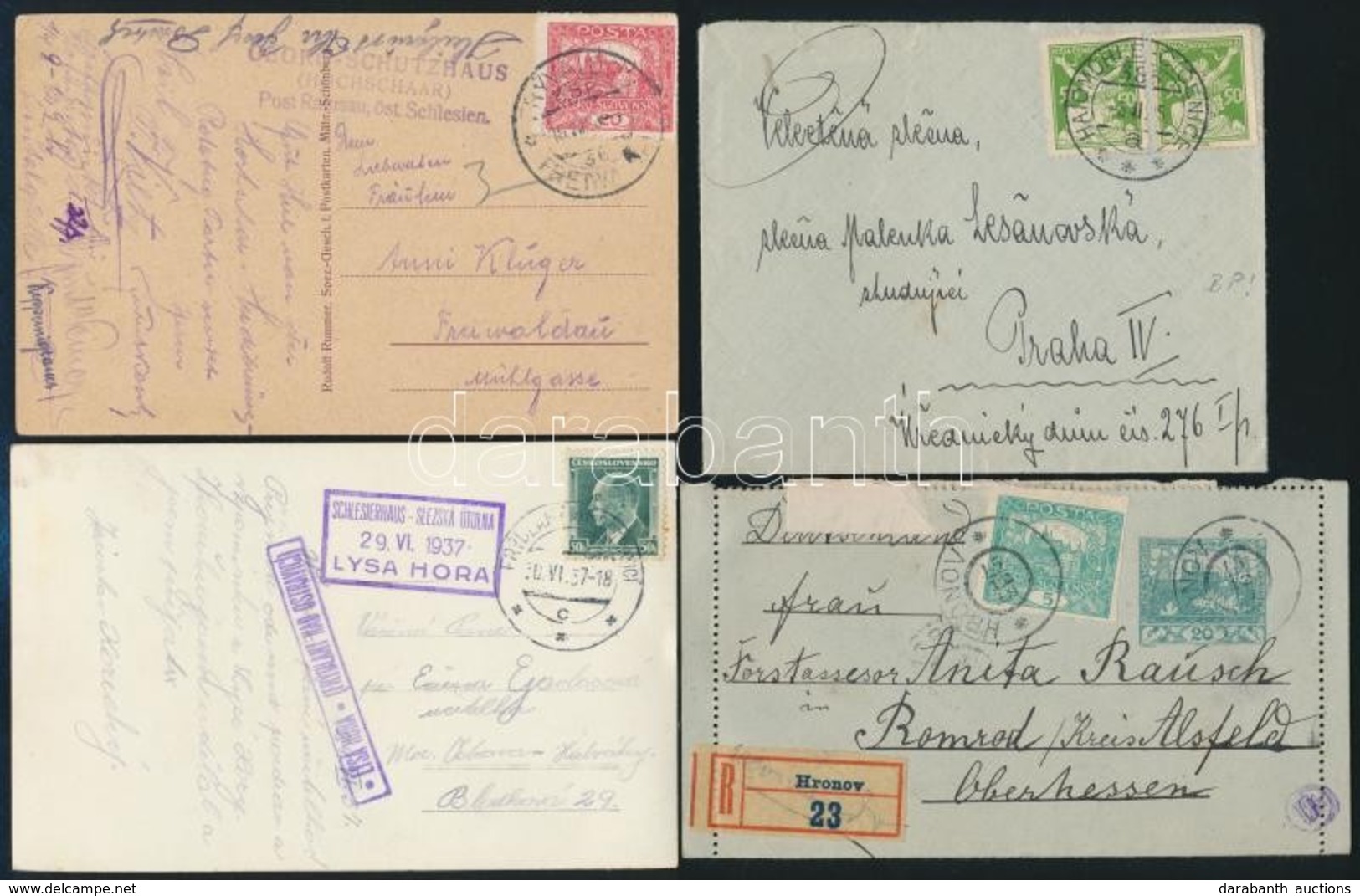 Csehszlovákia 9 Db Küldemény A 30-as évekig / Czechoslovakia 9 Covers, Postcard Up To The 1930-es - Other & Unclassified