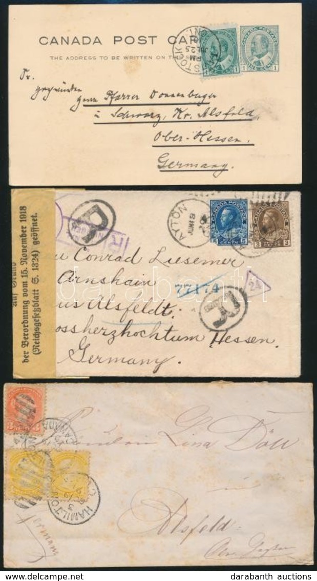 Kanada 1887-1920 5 Db Küldemény / 5 Covers, Postcards - Autres & Non Classés