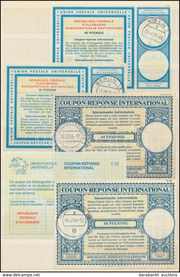 Németország 1958-1975 5 Klf UPU Nemzetközi Válaszdíjszelvény / Germany 1958-1975 5 Different International Reply Coupons - Other & Unclassified