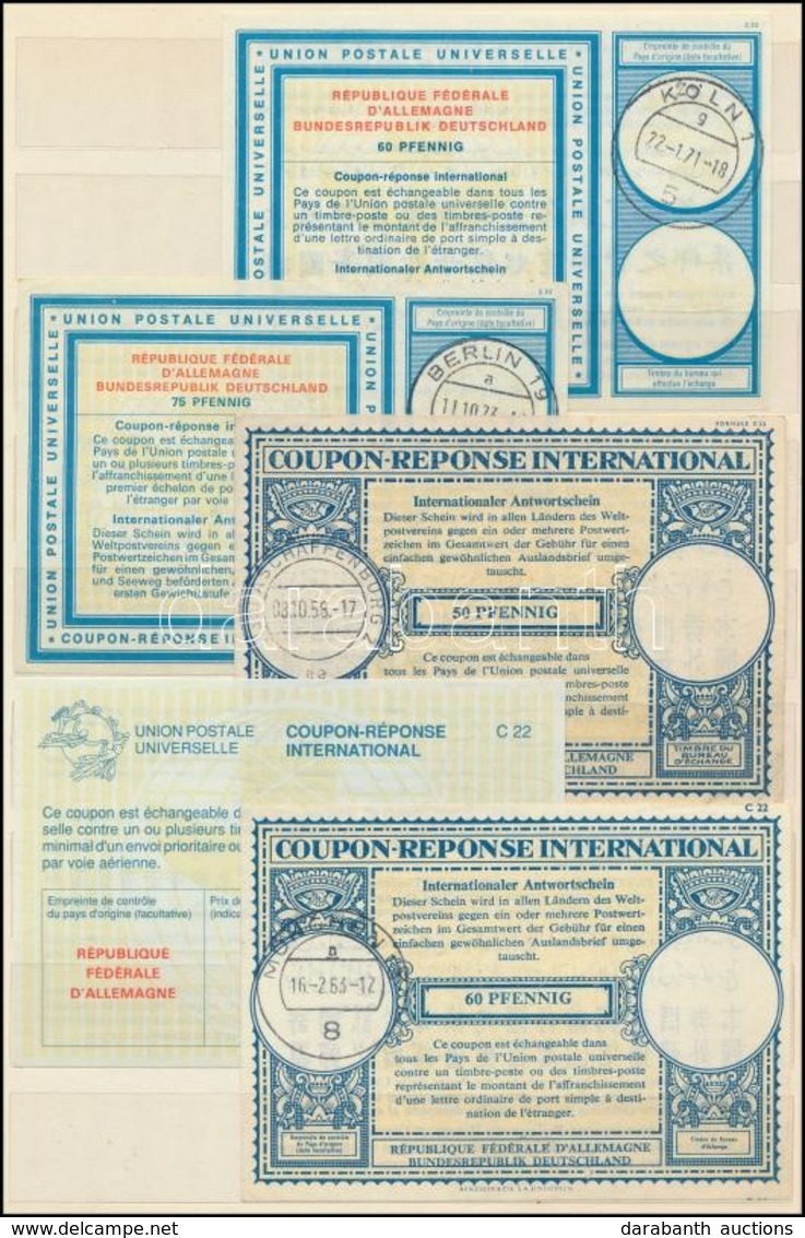 Németország 1958-1975 5 Klf UPU Nemzetközi Válaszdíjszelvény / Germany 1958-1975 5 Different International Reply Coupons - Autres & Non Classés