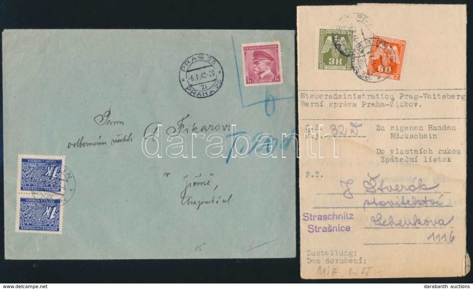 Német Megszállás Böhmen Und Mähren 22 Db Küldemény  / German Occupation Böhmen Und Mähren 22 Covers And Postcards - Autres & Non Classés