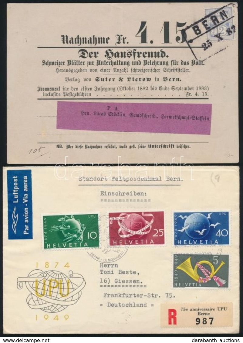 Svájc 9 Db Levél 1887-1953 / Switzerland 9 Covers - Other & Unclassified
