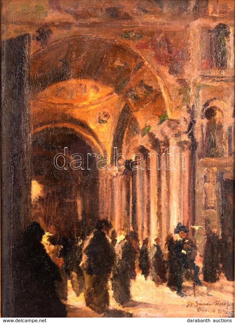 Gyömrői Sándor József (1887-1936): Velence. Olaj, Vászon, Jelzett, Keretben, 43×33 Cm - Sonstige & Ohne Zuordnung