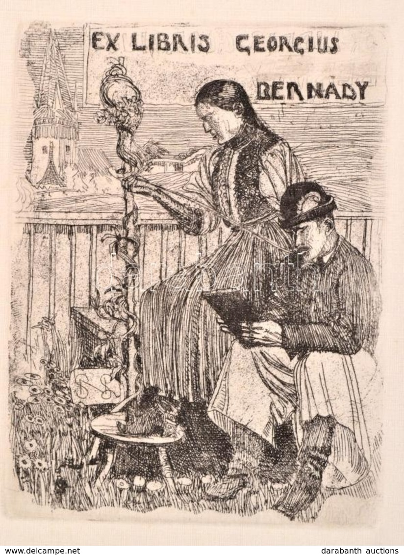 Nagy Sándor: (1868-1950): Ex Libris Bernardy György (1864-1938) Marosvásárhely Polgármestere Részére. Rézkarc, Papír, Je - Autres & Non Classés