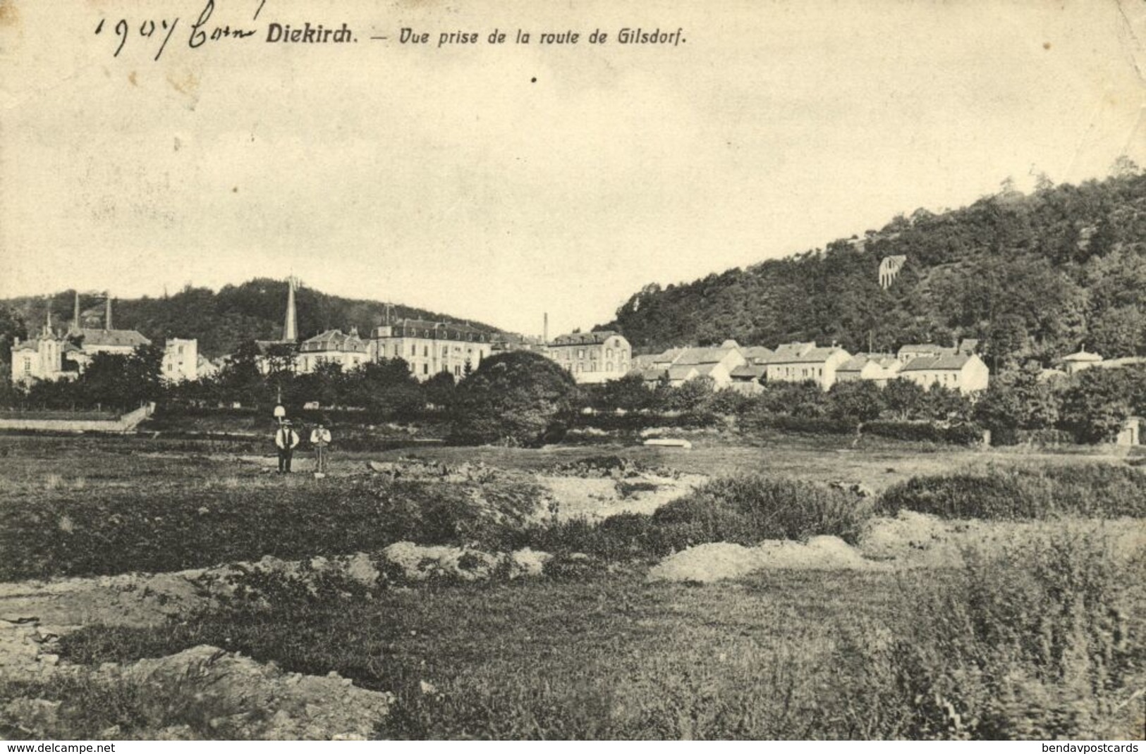 Luxemburg, DIEKIRCH, Vue Prise De La Route De Gilsdorf (1907) Postcard - Diekirch