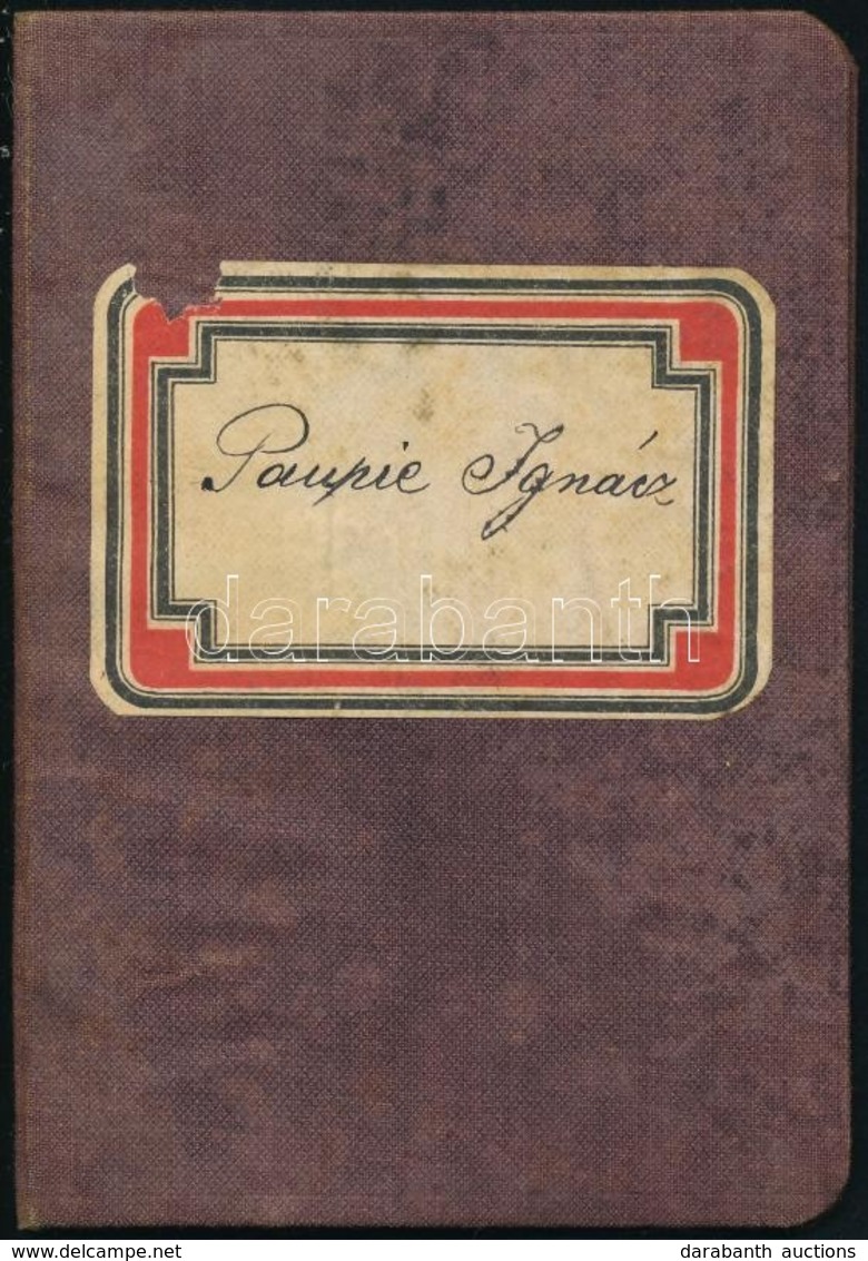 1886 Mosonmagyaróvár, Kintornás Igazoló Jegye, 15 Kr. Okmánybélyeggel. Kopott Vászon-kötésben. - Ohne Zuordnung