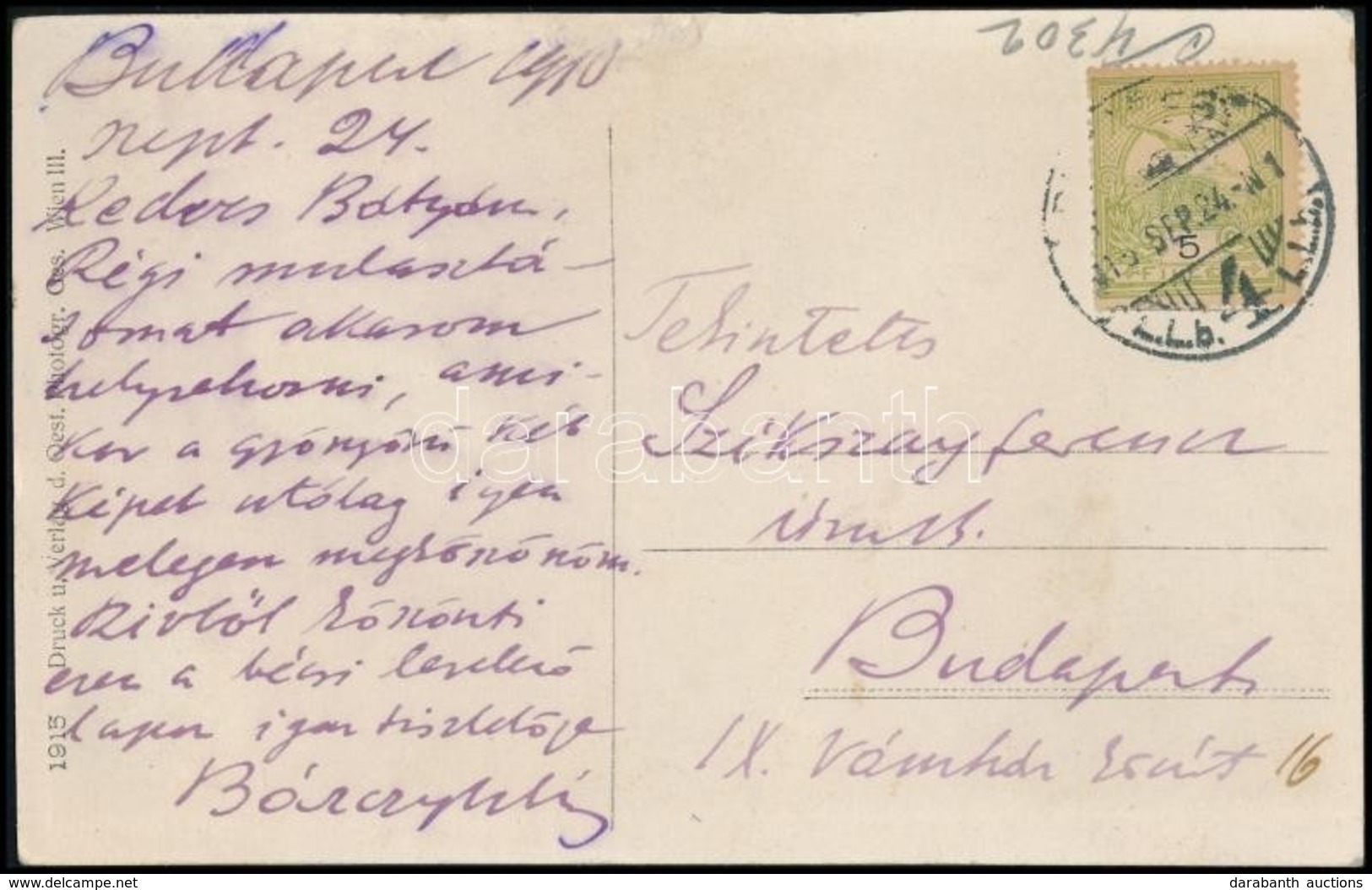 1915 Bárczy István (1866-1943) Budapest Főpolgármesterének (1913-1919) Saját Kézzel írt Köszönet Nyilvánító Sorai és Alá - Other & Unclassified