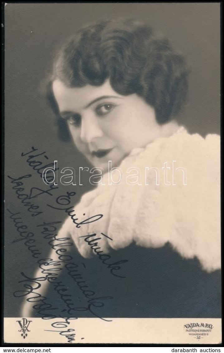 Bodó Erzsi (1899-1957) Operaénekesnő Dedikált Fotólapja. / Autograph Signed Photo - Other & Unclassified