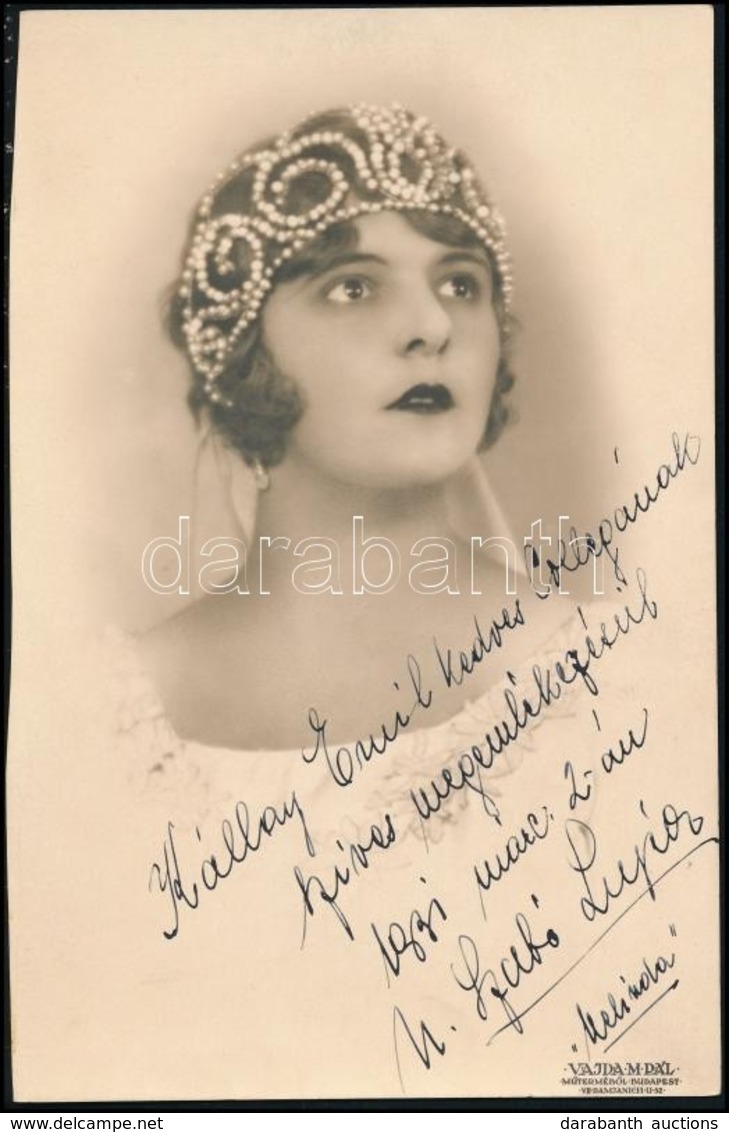 Szabó Lujza Gizella (férjezett Nevén Dr. Palik Frigyesné;  1904-1934) Opera-énekesnő, Dedikált Fotó 12x17 Cm - Sonstige & Ohne Zuordnung