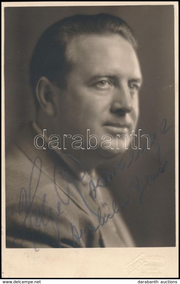 1932 Helge Rosvaenge (1897-1972) Dán Származású, Bécsben élt Tenor Aláírása Az őt ábrázoló Fotón / Autograph Signature - Other & Unclassified