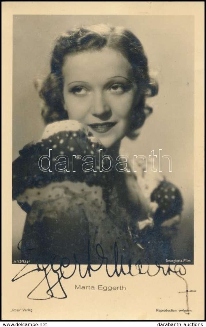Eggerth Márta (1912-2013) Koloratúrszoprán énekesnő, Színésznő Aláírása Az őt ábrázoló Fotón / Marta Eggerth Autograph S - Other & Unclassified