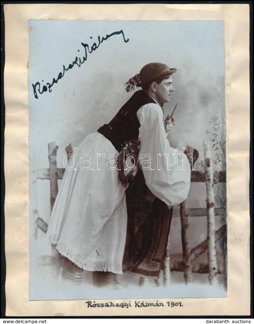 Rózsahegyi Kálmán (1876-1961) és Dezső József (1867-1915.) Színészek.aláírt Fotói Egy Füzet Lapján. / Autograph Signed P - Sonstige & Ohne Zuordnung