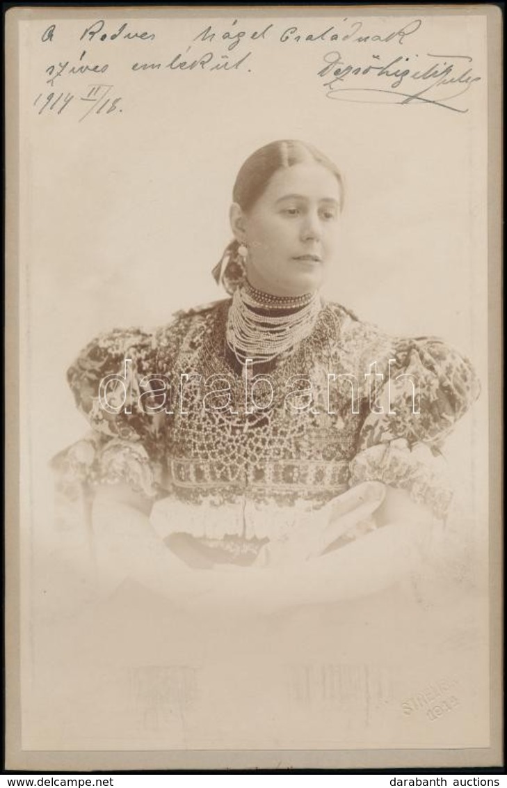 Dezső-Ligeti Juliska, Weichand (1877-1945) Színésznő Dedikált Fotója. / Autograph Signed Photo 13x20 Cm - Sonstige & Ohne Zuordnung