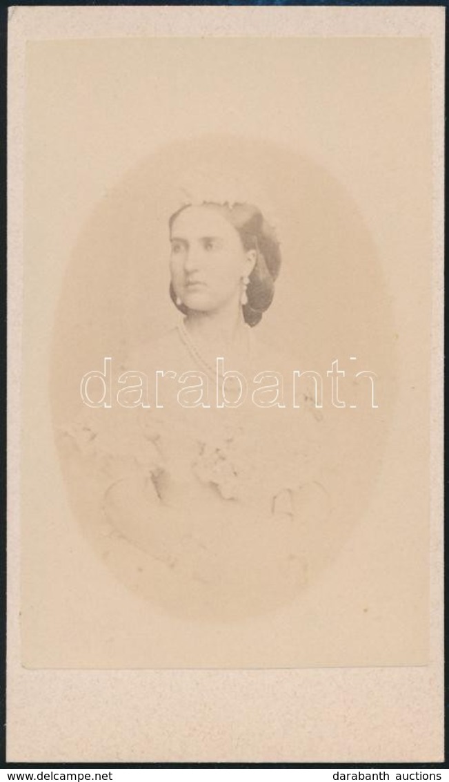 1864 Sarolta Mexikói Császárné (1840-1927), I. Miksa Mexikói Császár Felesége, Fotó, 10,5×6 Cm - Autres & Non Classés