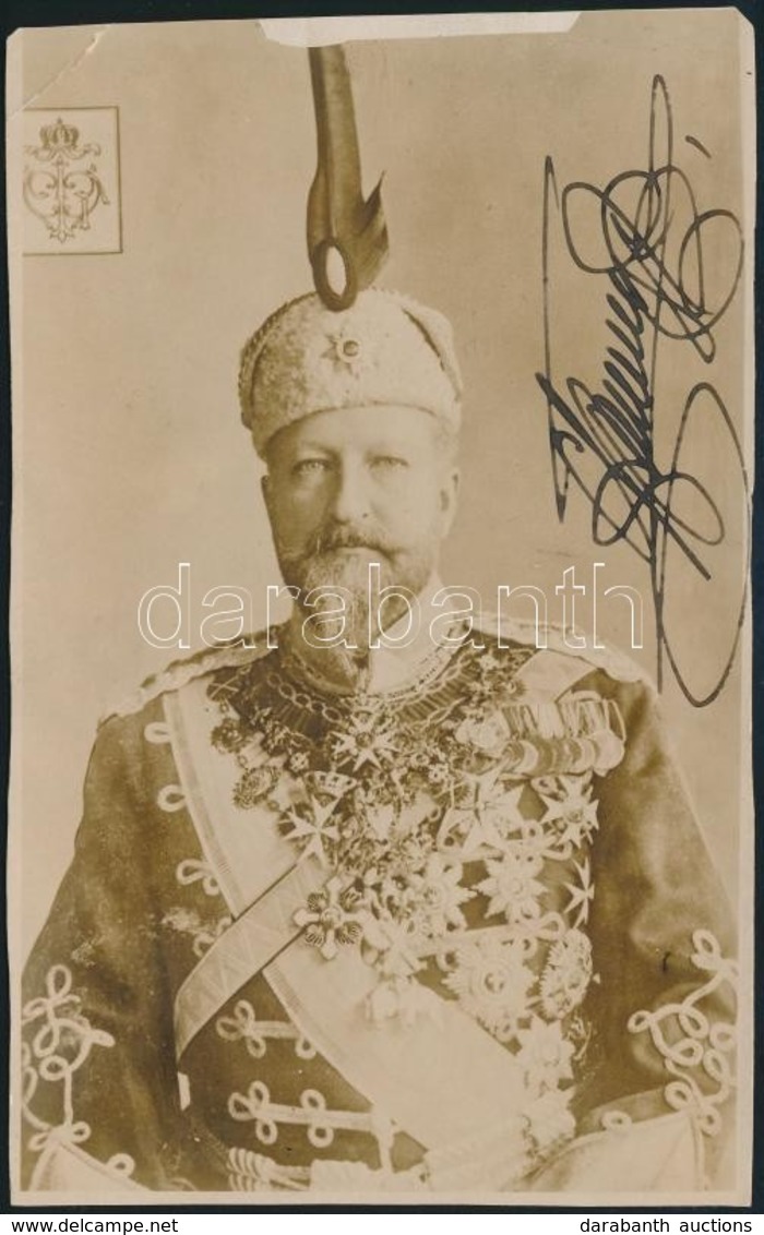 Cca 1910 Ferdinánd Bolgár Király (1909-1919) Aláírt Fotója. Hátán Ragasztónyom, Kis Szamárfül. / Autograph Signed Photo  - Autres & Non Classés