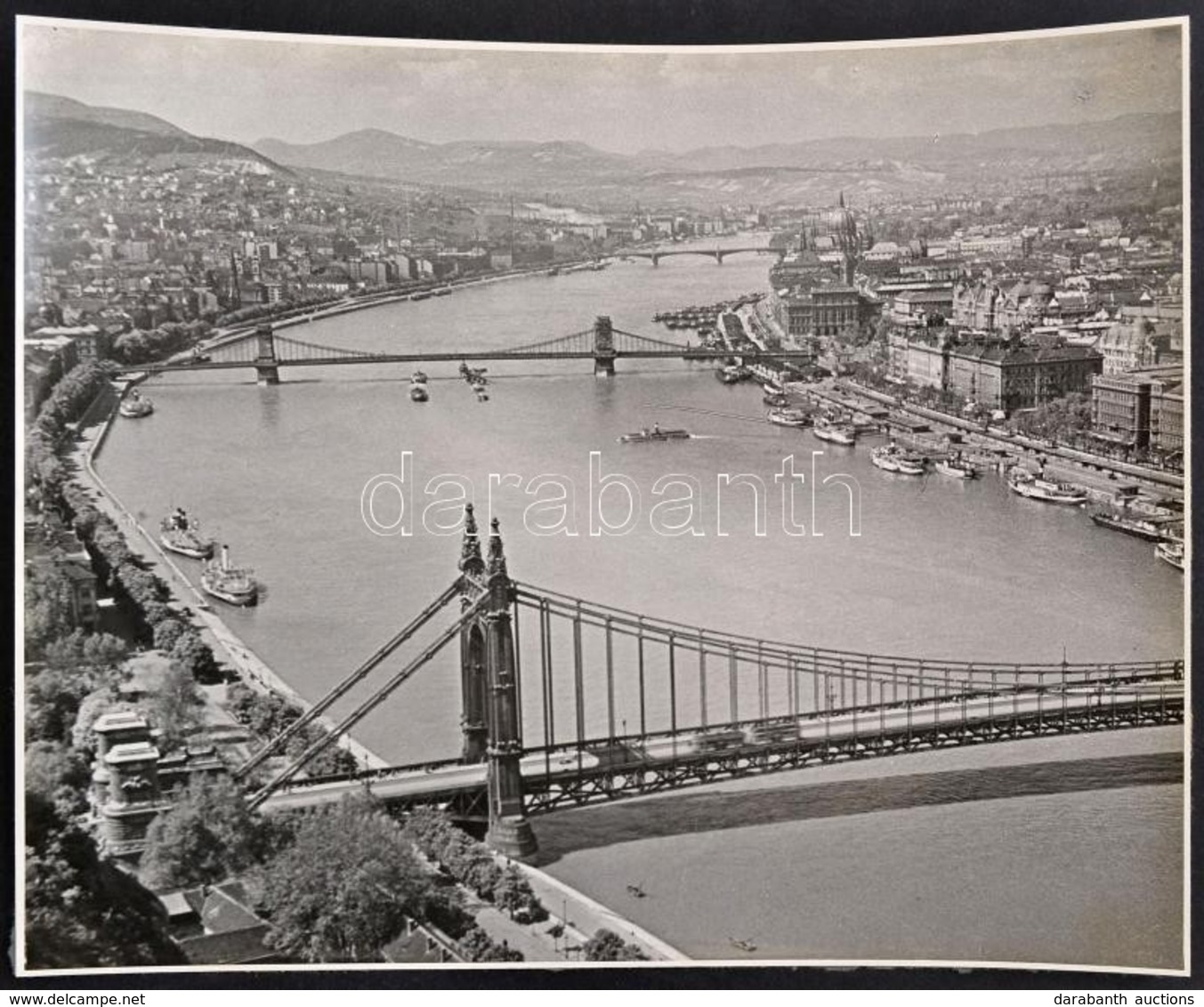 Cca 1935 Budapest, Professzionális Minőségű, Vintage Fénykép A Dunai Panorámáról, 23,5x29,5 Cm - Autres & Non Classés