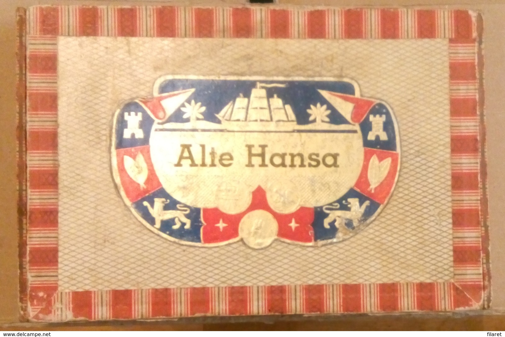 ALTE HANSA SHIPPMENT-SHIPS AT SEA, SAILORS-,OLD  CIGARS BOX,EMPTY - Sigarenkokers