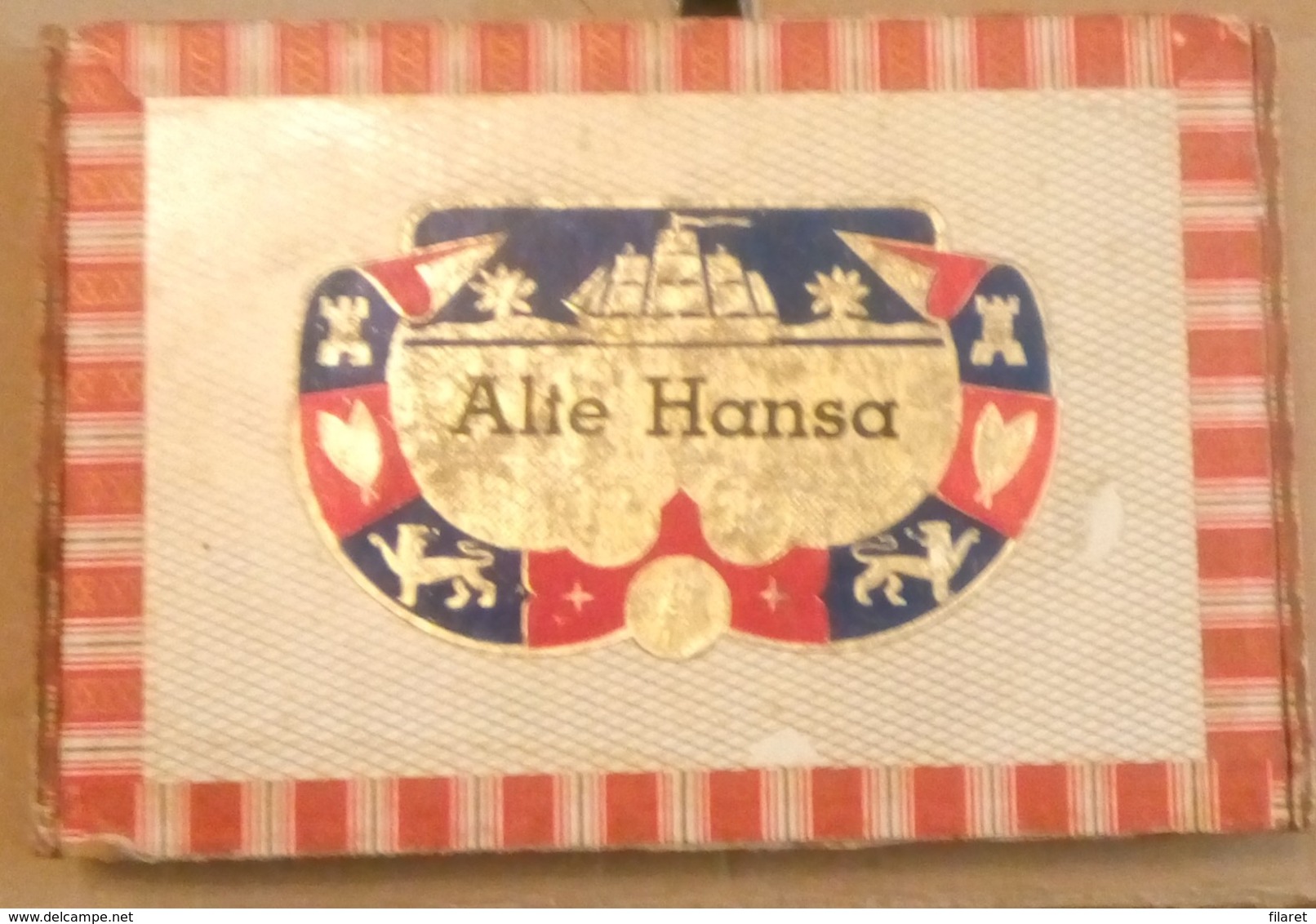 ALTE HANSA SHIPPMENT-SHIPS AT SEA, SAILORS-,OLD  CIGARS BOX,EMPTY - Cigar Cases