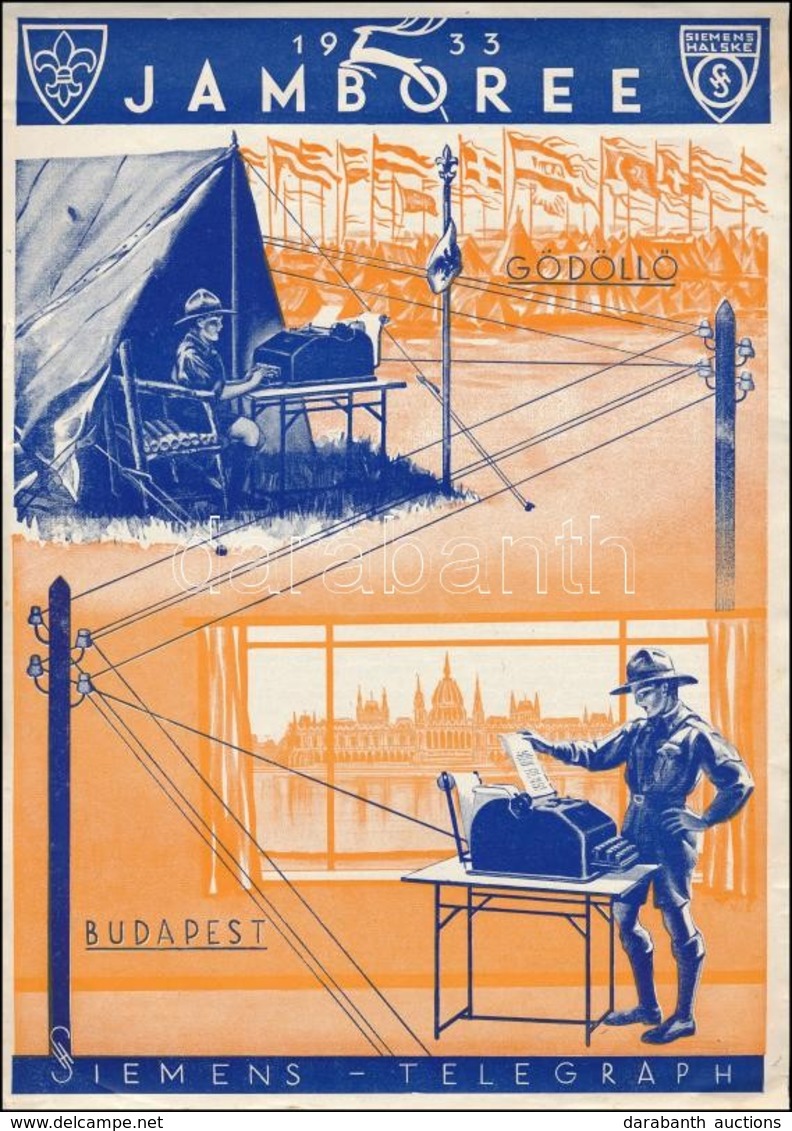 1933 Gödöllő Cserkész Jamboree Siemens Távíró Kisplakát / Scout World Jamboree Siemens Telegraph Small Poster. 22x29 Cm - Pfadfinder-Bewegung