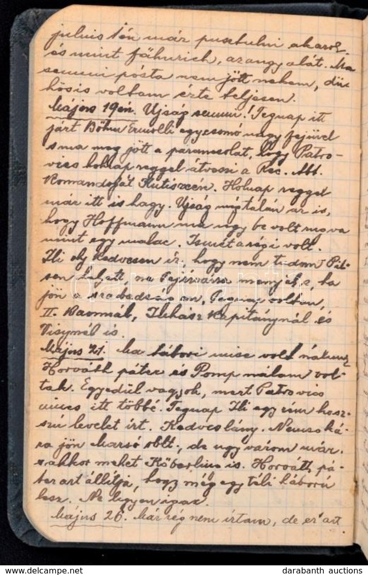 1916 Magyar Katona által Vezetett Világháborús Katonai Napló. 1918 November 1-ig. Eugen Papp Inf. Reg. Hindenburg No. 69 - Autres & Non Classés