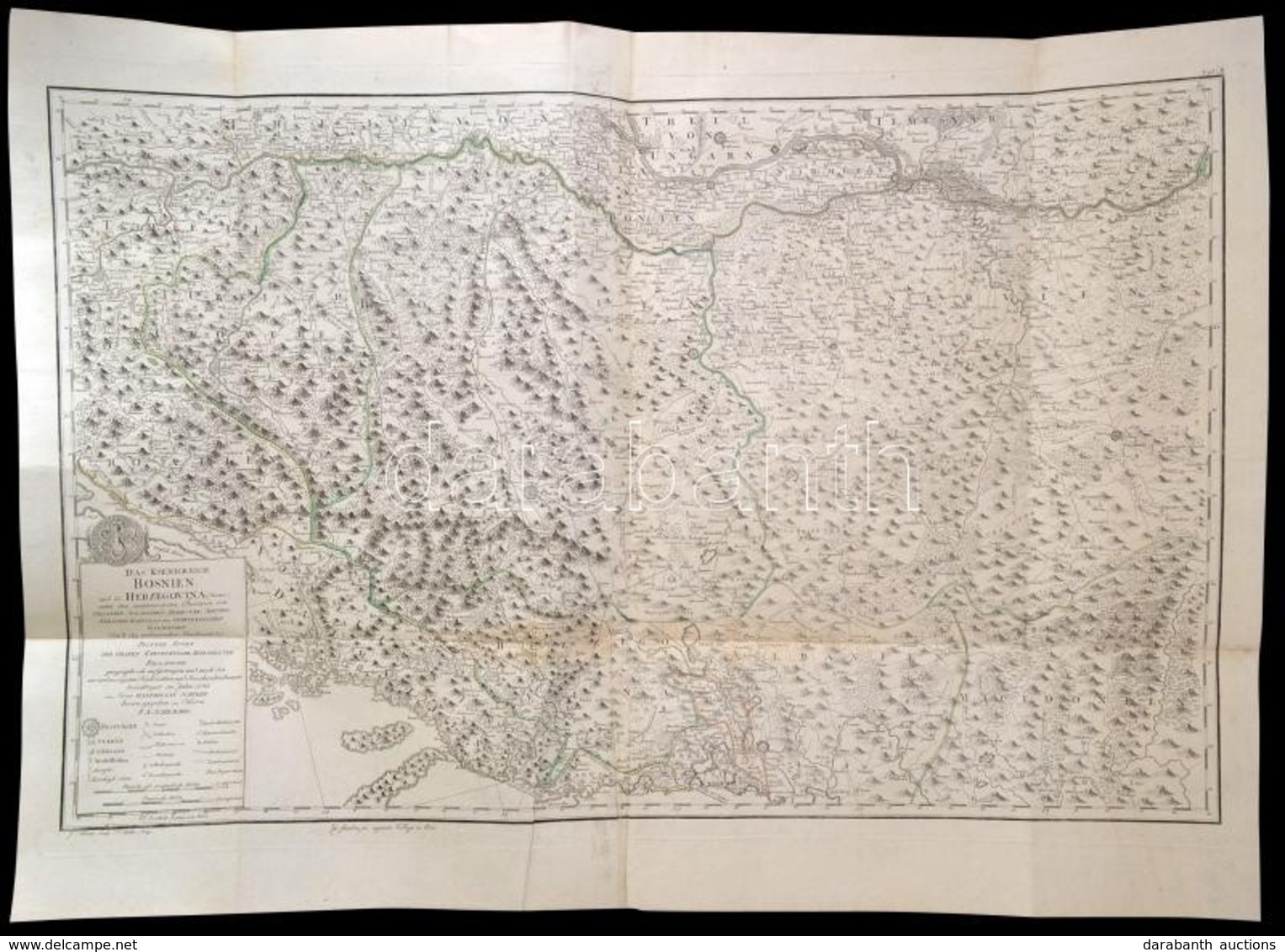 Bosznia és Hercegovina Térképe ,,Das Koenigreich Bosnien Und Die Herzegovina (Rama)'  Wien, 1788. Schrämbl. Határszíneze - Other & Unclassified