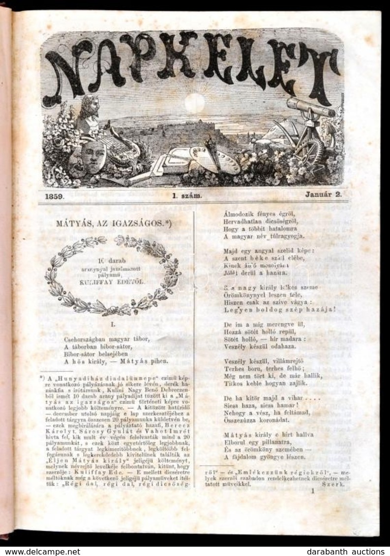 1859 Pest, Napkelet. Heti Közlöny III. évfolyam. Társasélet, Irodalom, Művészet és Hasznos Ismeretek érdekében, Hölgyek  - Non Classés