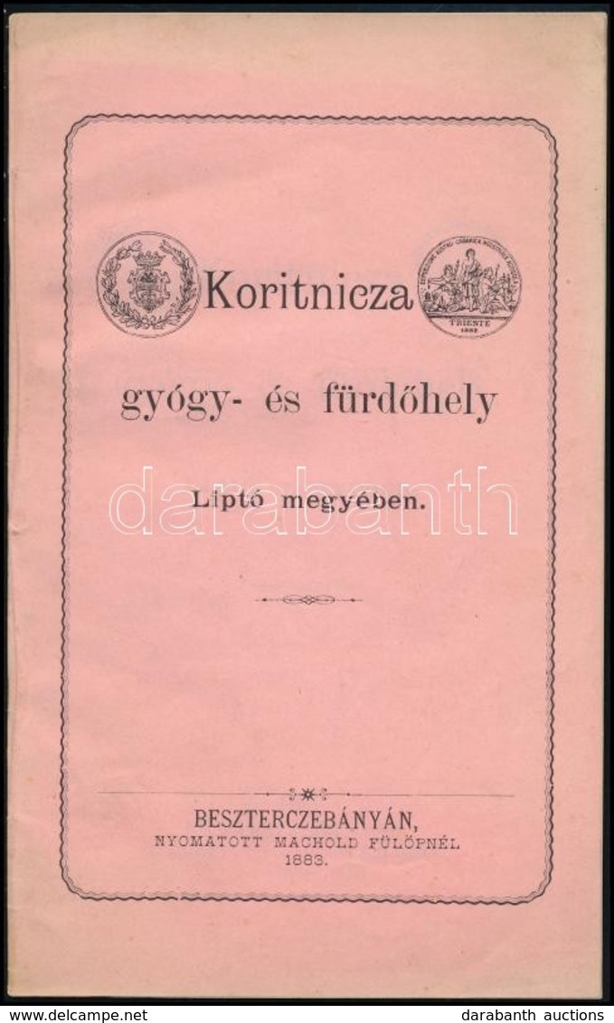 1883 Koritnicza (Felvidék) Gyógy- és Fürdőhely Ismertető Füzet, Szép állapotban, 13p - Ohne Zuordnung