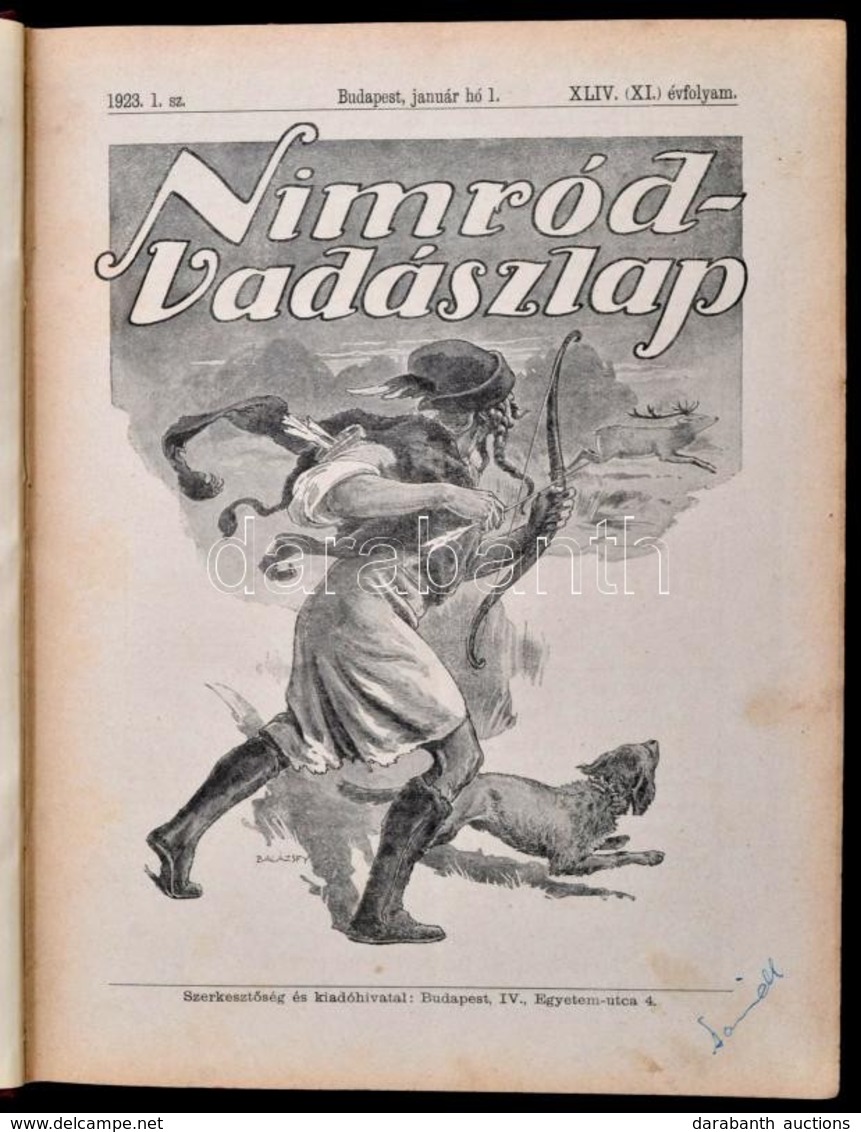 1923 Nimród Vadászlap. XLIV. (XI.) évfolyam.1-24. Sz. 1923 Január 1-december 15. Teljes évfolyam. Szerk.: Kittenberger K - Non Classés