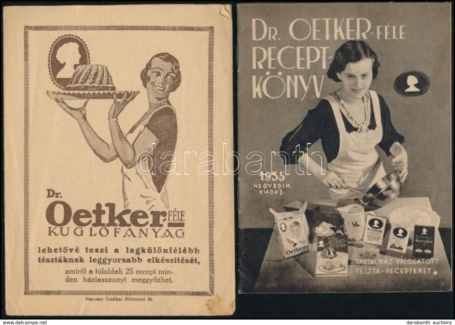 Cca 1930 Dr. Oetker 2 Db Receptkönyv - Ohne Zuordnung