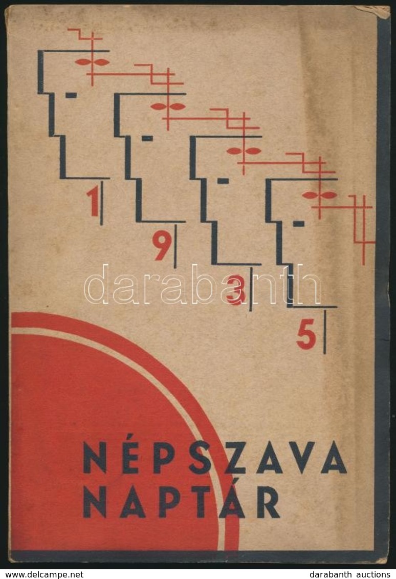 1935 Népszava Naptár, Díszes Papírkötésben, érdekes írásokkal - Non Classés