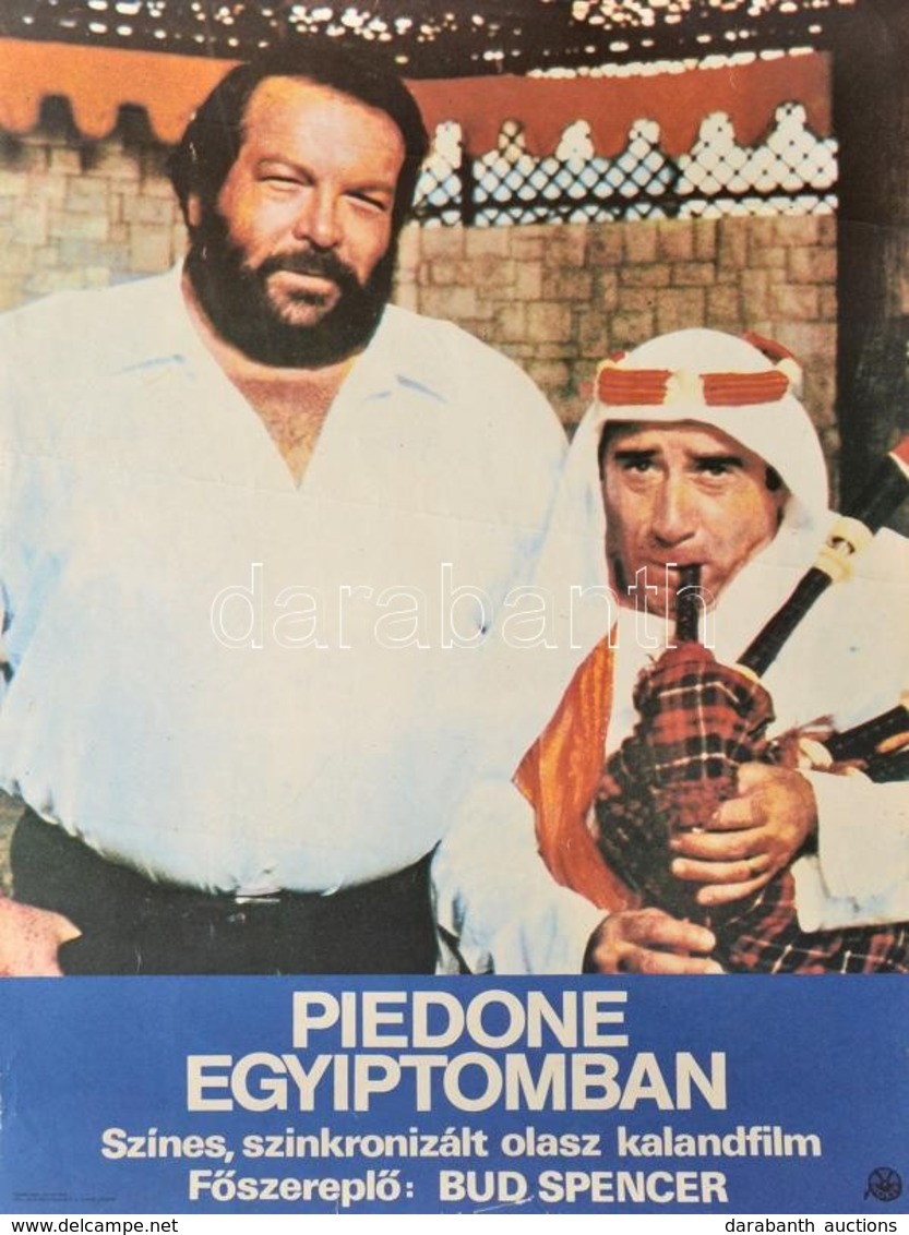 1980 Piedone Egyiptomban, Filmplakát, Főszerepben: Bud Spencer, Gyűrődésekkel, 70×50 Cm / Piedone D'Egitto/Flatfoot In E - Other & Unclassified