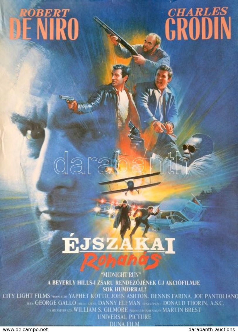 1988 Éjszakai Rohanás, Filmplakát, Főszerepben: Robert De Niro, Gyűrődéssel, Kis Szakadással, 80×60 Cm / Midnight Run (s - Other & Unclassified