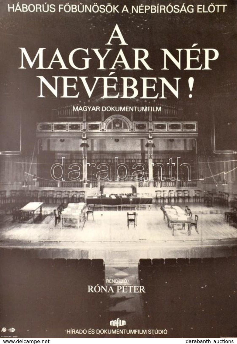 1985 A Magyar Nép Nevében!, Magyar Dokumentumfilm Plakát, Rendezte: Róna Péter, 82x56,5 Cm - Other & Unclassified