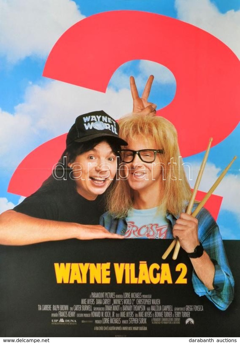 1993 Wayne Világa 2. Moziplakát, Hajtott, 80×60 Cm / Wayne's World 2, Film Poster, 80×60 Cm - Sonstige & Ohne Zuordnung