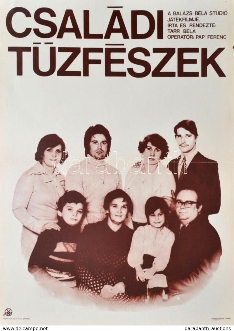 1979 Családi Tűzfészek, Filmplakát, Tarr Béla Filmje, MOKÉP, Hajtott, 60×40 Cm - Sonstige & Ohne Zuordnung