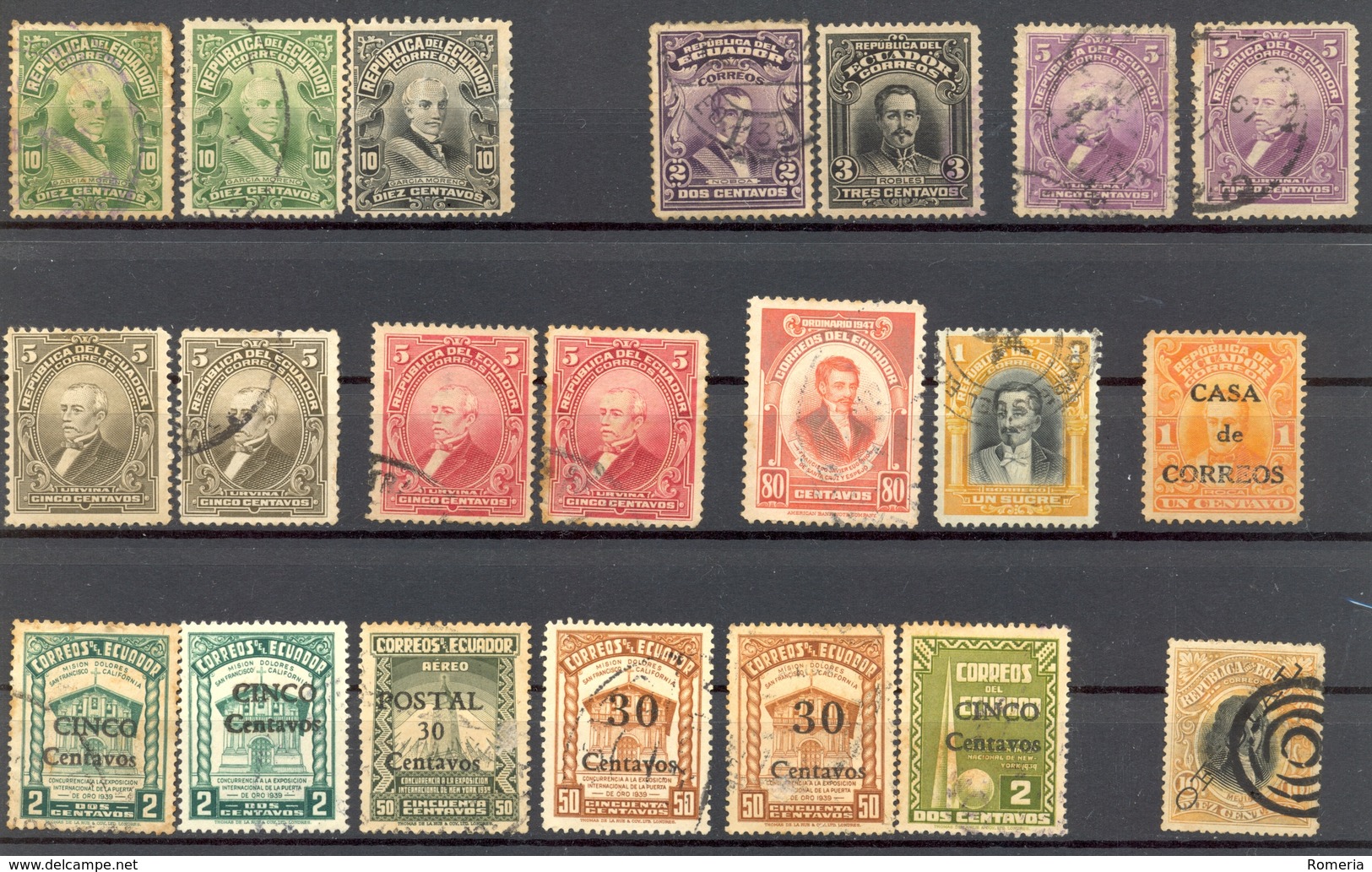 Equateur - 1899 -> 1947 Lot Timbres - Obl. Nºs Dans Description - Equateur