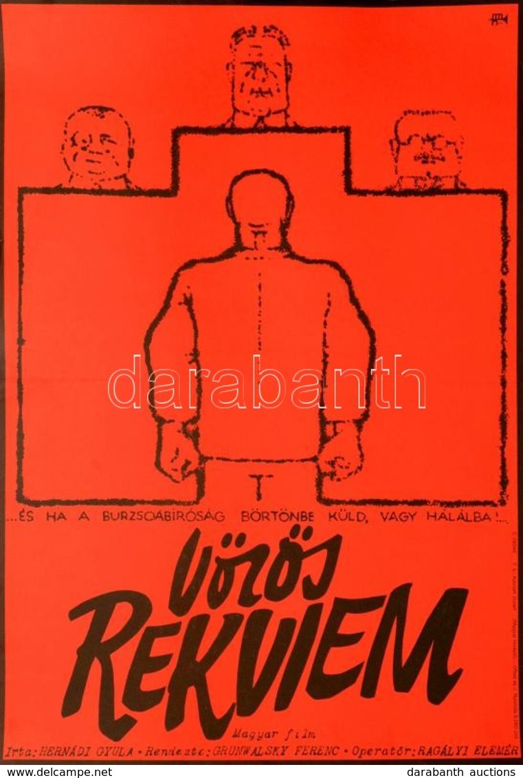 1976 Vörös Rekviem, írta: Hernádi Gyula, Filmplakát, Hajtott, 60×40 Cm - Autres & Non Classés