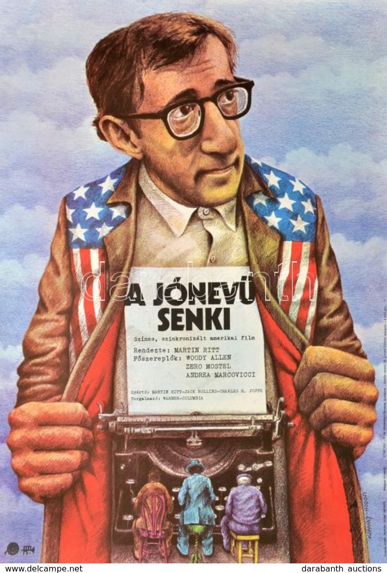 1978 Koppány Simon (1943-)-Hodosi Mária (1943-): A Jónevű Senki, Amerikaik Filmplakát, Főszereplő: Woody Allen, 56,5x39, - Autres & Non Classés