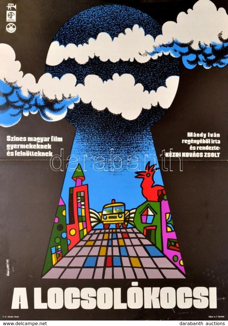 1974 Kálmánchey Zoltán (1942-): A Locsolókocsi, Filmplakát, MOKÉP, Hajtott, 60×40 Cm - Other & Unclassified