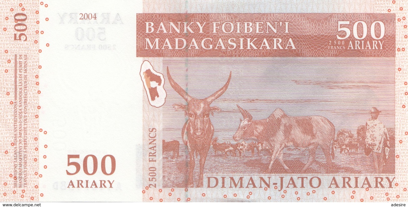 Banknote MADAGASKAR 500 ARIARY (2500 Franc's) 2004, Banknote In Guter Erhaltung - Madagascar
