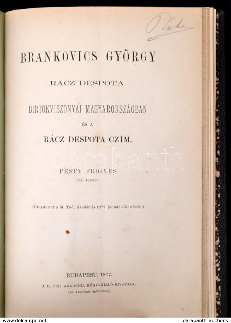 Pesthy Frigyes 2 Művét Tartalmazó Kolligátum: 
Száz Politikai és Történeti Levél Horvátországról. Bp., 1885, Akadémiai K - Unclassified