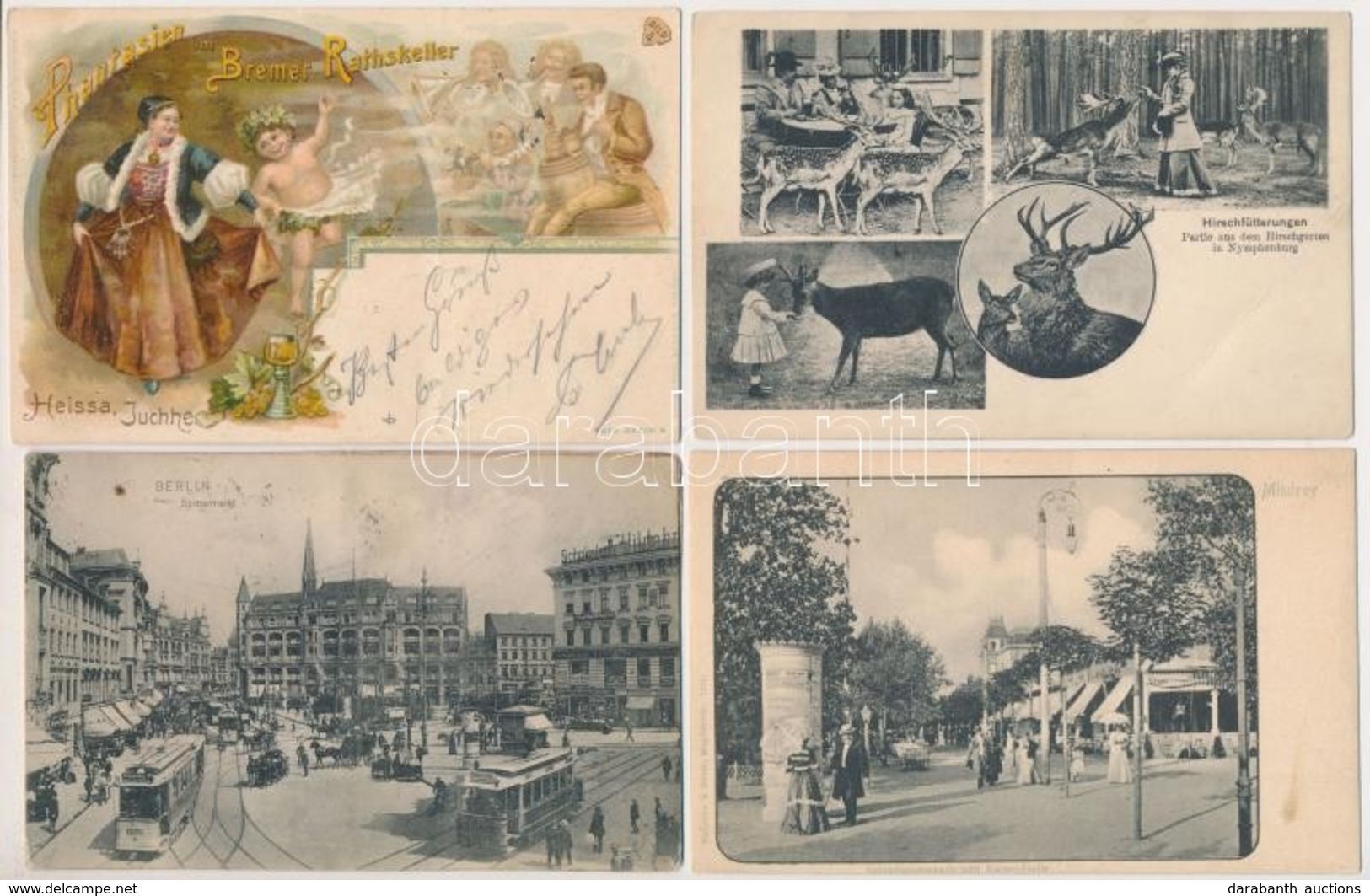 ** * 76 Db RÉGI Német Városképes Lap, érdekesebb Darabokkal / 76 Pre-1945 German Town-view Postcards With Many Interesti - Unclassified